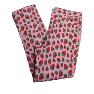 DOLLS KILL Sugar Thrillz Strawberry Fields pink denim‎ jeans XL